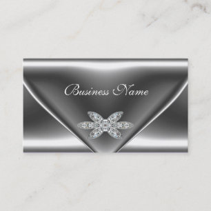Eleganter Metall-Silber-Diamant-Schmuck Visitenkarte