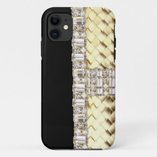 Eleganter metallischer Webart u. diamante de iPhone 11 Hülle