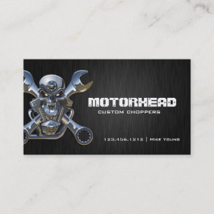 Eleganter Metallverarbeitungs-Schädel und Visitenkarte