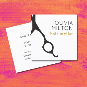 Eleganter Minimal Black Scissors Friseursalon Quadratische Visitenkarte