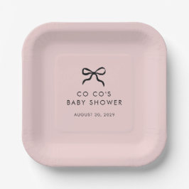 Eleganter Minimal Bow Baby Shower Cocktail Napkins Pappteller