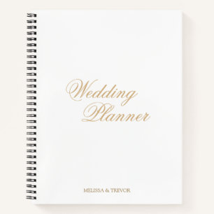 Eleganter Minimal formaler Gold-Script-Hochzeitspl Notizbuch