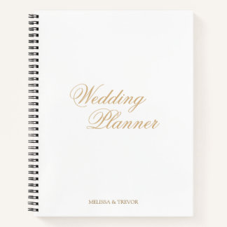 Eleganter Minimal formaler Gold-Script-Hochzeitspl Notizbuch