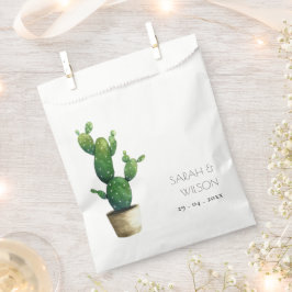 Eleganter Minimal gepotted Cactus Green Foliage Geschenktütchen