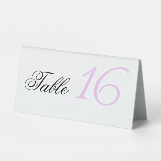Eleganter Minimal Lila Individuelle Name Hochzeit Tischaufsteller (Vorderseite)