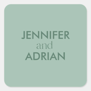 Eleganter Minimal Modern Wedding Envelope Quadratischer Aufkleber