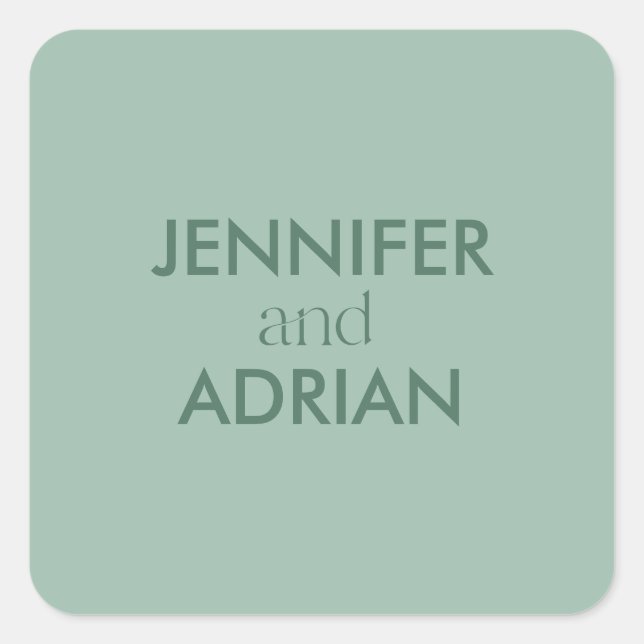 Eleganter Minimal Modern Wedding Envelope Quadratischer Aufkleber (Vorderseite)