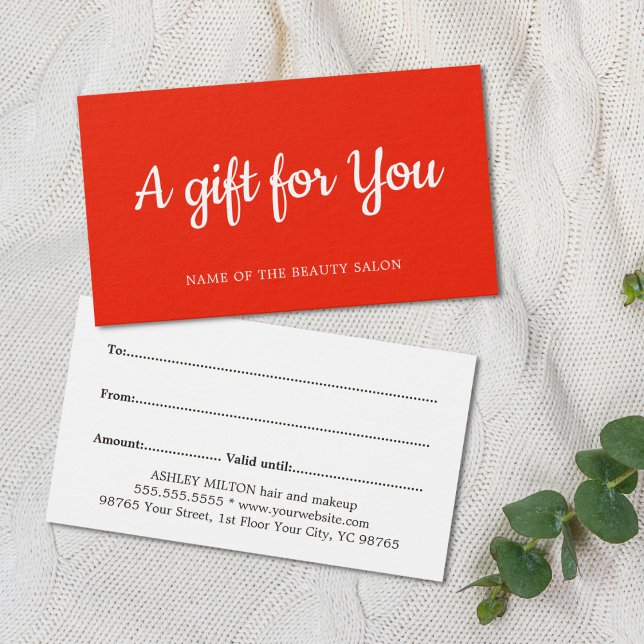 Eleganter Minimal Red White Beauty Salon (Von Creator hochgeladen)