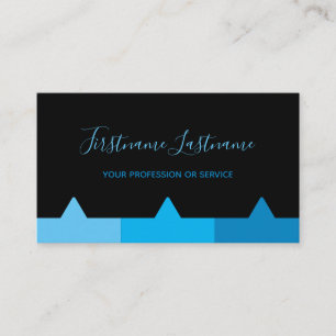 Eleganter Minimal-Schwarz-Indigoblau-Monogramm-Bus Visitenkarte