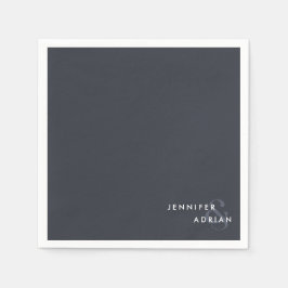 Eleganter Minimal Tintenfisch Tinte Moderne Hochze Serviette