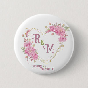 Eleganter minimaler Chic Initialbuchstabenname Mon Button