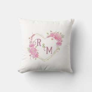 Eleganter minimaler Chic Initialbuchstabenname Mon Kissen