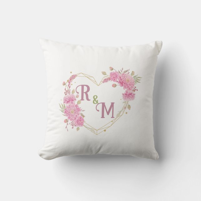 Eleganter minimaler Chic Initialbuchstabenname Mon Kissen (Vorderseite)