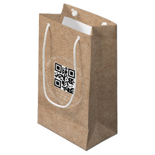 eleganter minimaler Dank für Business qr-Code Kleine Geschenktüte