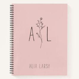 Eleganter minimaler Monogramm-Personalisierter Nam Notizbuch