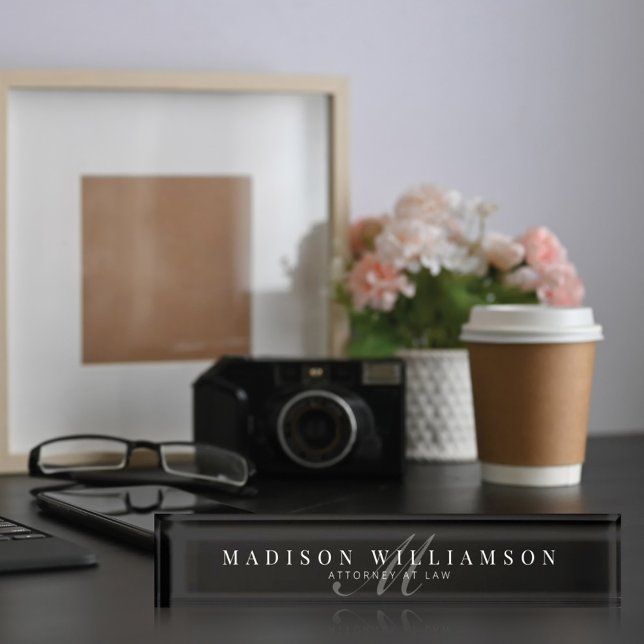 Eleganter Minimaler Name der Führungskraft und Mon Namensplakette (Von Creator hochgeladen)