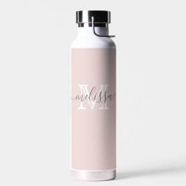 Eleganter Minimaler Name und Mit Monogramm benutze Trinkflasche
