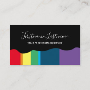 Eleganter minimaler Regenbogenfarbenstreifen schwa Visitenkarte