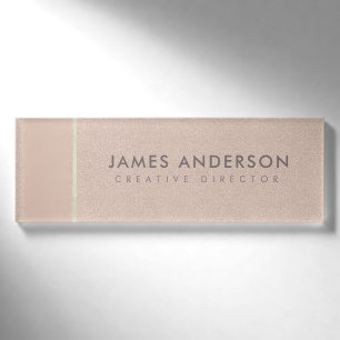 ELEGANTER MINIMALER ROSEN-GOLDschimmer Namenschild