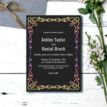 Eleganter minimaler Schwarz-Weiß-Rahmen-Hochzeit