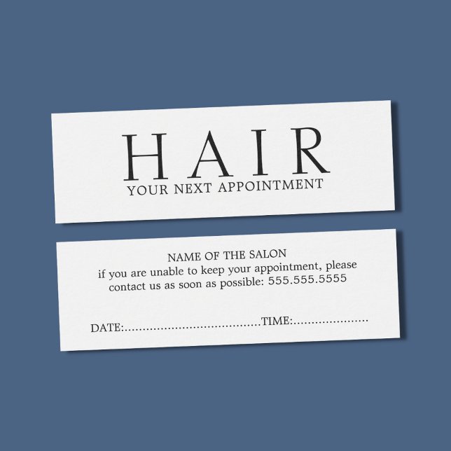 Eleganter Minimaler Schwarz-weißer Haartermin (Von Creator hochgeladen)