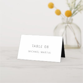 Eleganter Minimaler Schwarz-weißer Hochzeitstisch Platzkarte