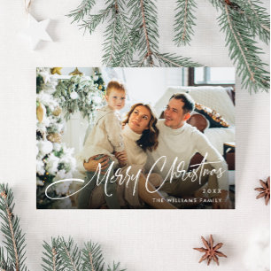 Eleganter Minimaler Weihnachtsgrüßcode Foto QR Feiertagskarte