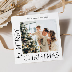 Eleganter Minimaler Weihnachtsgrüßcode Foto QR Feiertagskarte