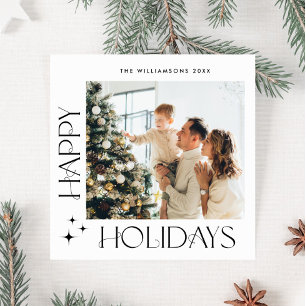 Eleganter Minimaler Weihnachtsgrüßcode Foto QR Feiertagskarte