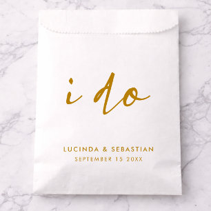 Eleganter Minimalismus Hochzeitstag Gold und Weiß Geschenktütchen