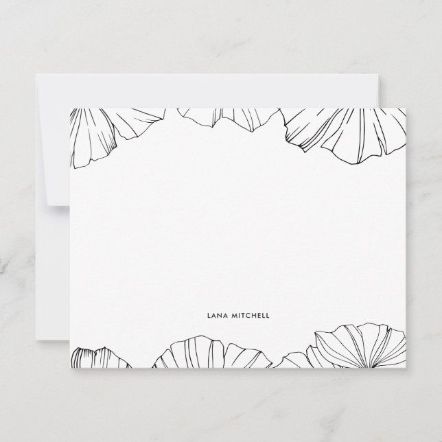 Eleganter Minimalist Ginkgo Biloba Mitteilungskarte (Vorderseite)
