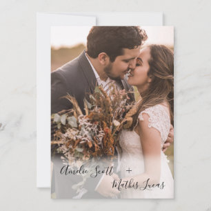 Eleganter Minimalist mit Foto Hochzeit Einladungen