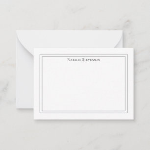 Eleganter minimalist olivgrüner Notizblock mit zwe Mitteilungskarte