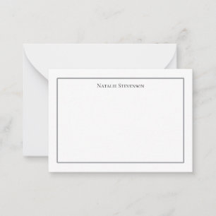Eleganter minimalist olivgrüner Notizblock mit zwe Mitteilungskarte