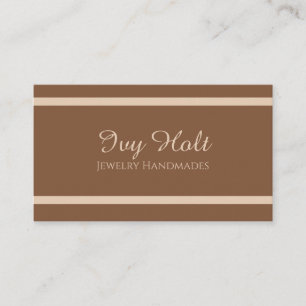 Eleganter Minimalistisch Brown Beige Jewelry QR Co Visitenkarte