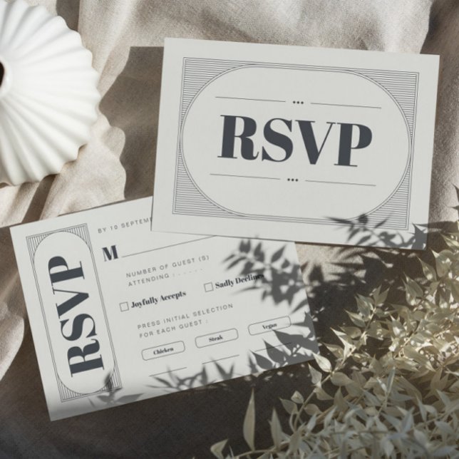 Eleganter Minimalistisch Chic RSVP Karte (Von Creator hochgeladen)