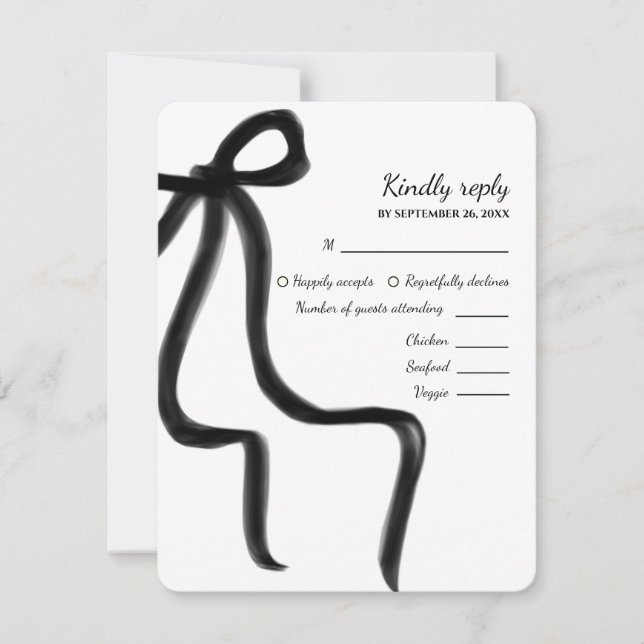 Eleganter Minimalistisch Einfaches Hochzeitsband RSVP Karte (Vorderseite)