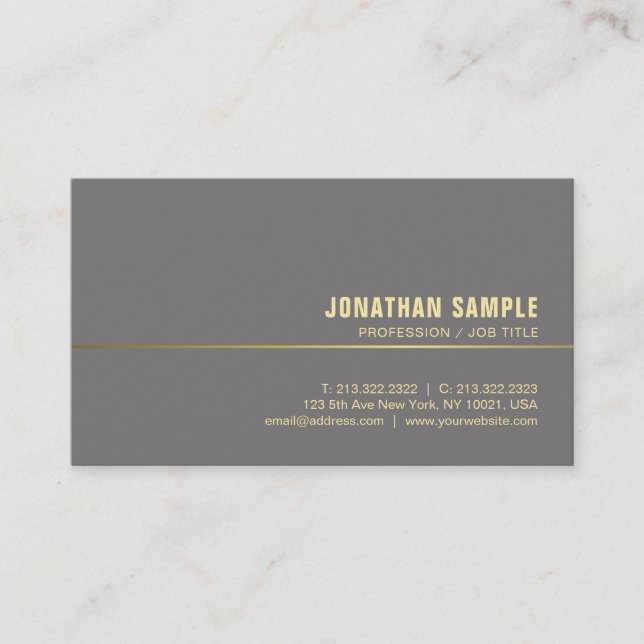 Eleganter Minimalistisch Moderner Gold Schlicht Ch Visitenkarte (Vorderseite)