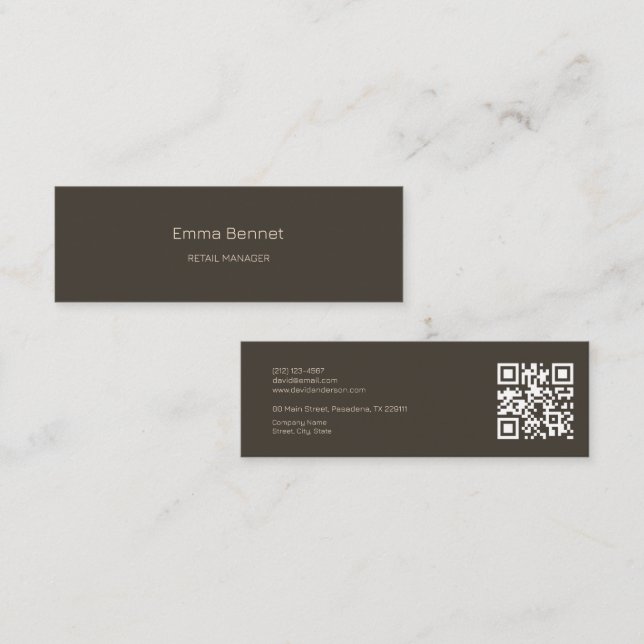 Eleganter Minimalistisch Name Unternehmen Details  Mini Visitenkarte (Vorne/Hinten)