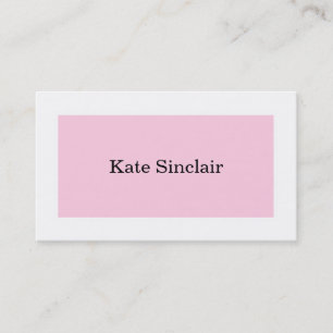 Eleganter Minimalistisch rosa White Consultant Visitenkarte