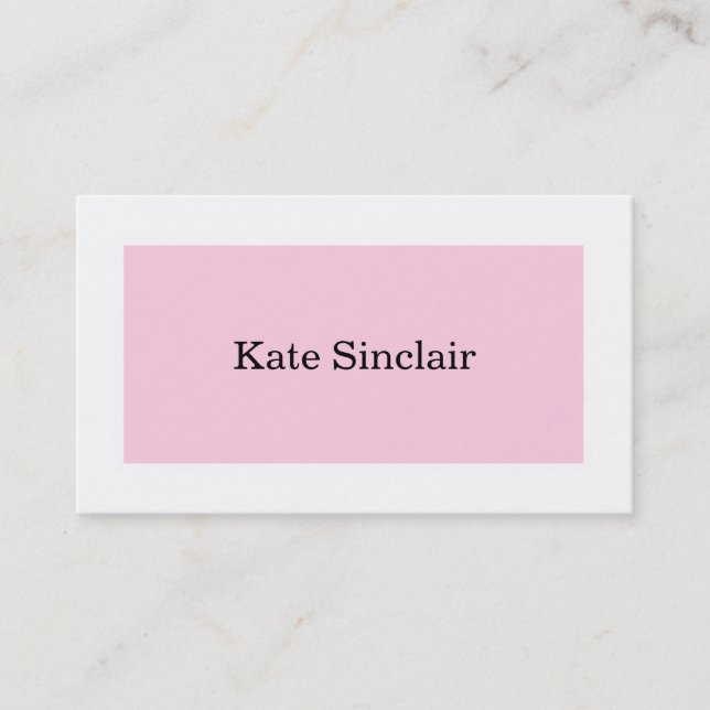 Eleganter Minimalistisch rosa White Consultant Visitenkarte (Vorderseite)