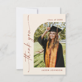 Eleganter Minimalistischer Abschluss 2 Foto QR-Cod Dankeskarte