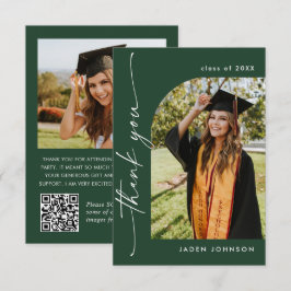 Eleganter Minimalistischer Abschluss 2 Foto QR-Cod Dankeskarte