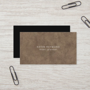 Eleganter minimalistischer alter brauner Lederstil Visitenkarte