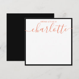 Eleganter Minimalistischer Black Strip Coral Scrip Mitteilungskarte