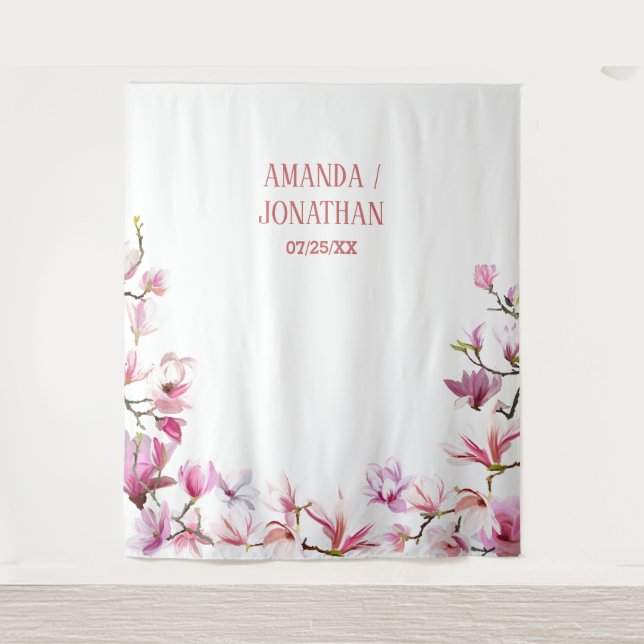 Eleganter Minimalistischer blumengeschichtlicher H Wandteppich (Vorderseite)
