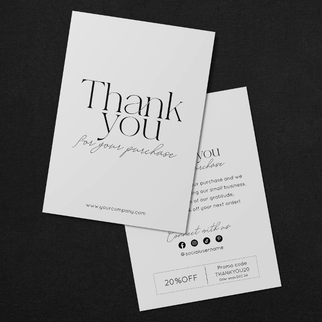 Eleganter Minimalistischer Coupon für kleine Unter Dankeskarte (Von Creator hochgeladen)