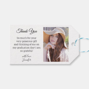 Eleganter minimalistischer Dank an Abschluss Foto  Geschenkanhänger