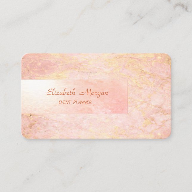 Eleganter Minimalistischer, einfacher Rose-Marmor Visitenkarte (Vorderseite)