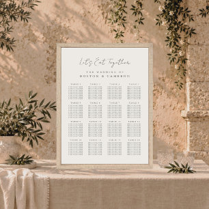 Eleganter minimalistischer Elfenbein-Hochzeits-Sit Poster